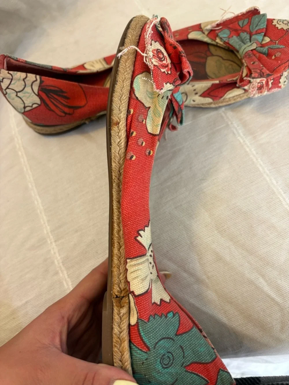 Tory Burch Tasmin floral canvas‎ espadrille flats.